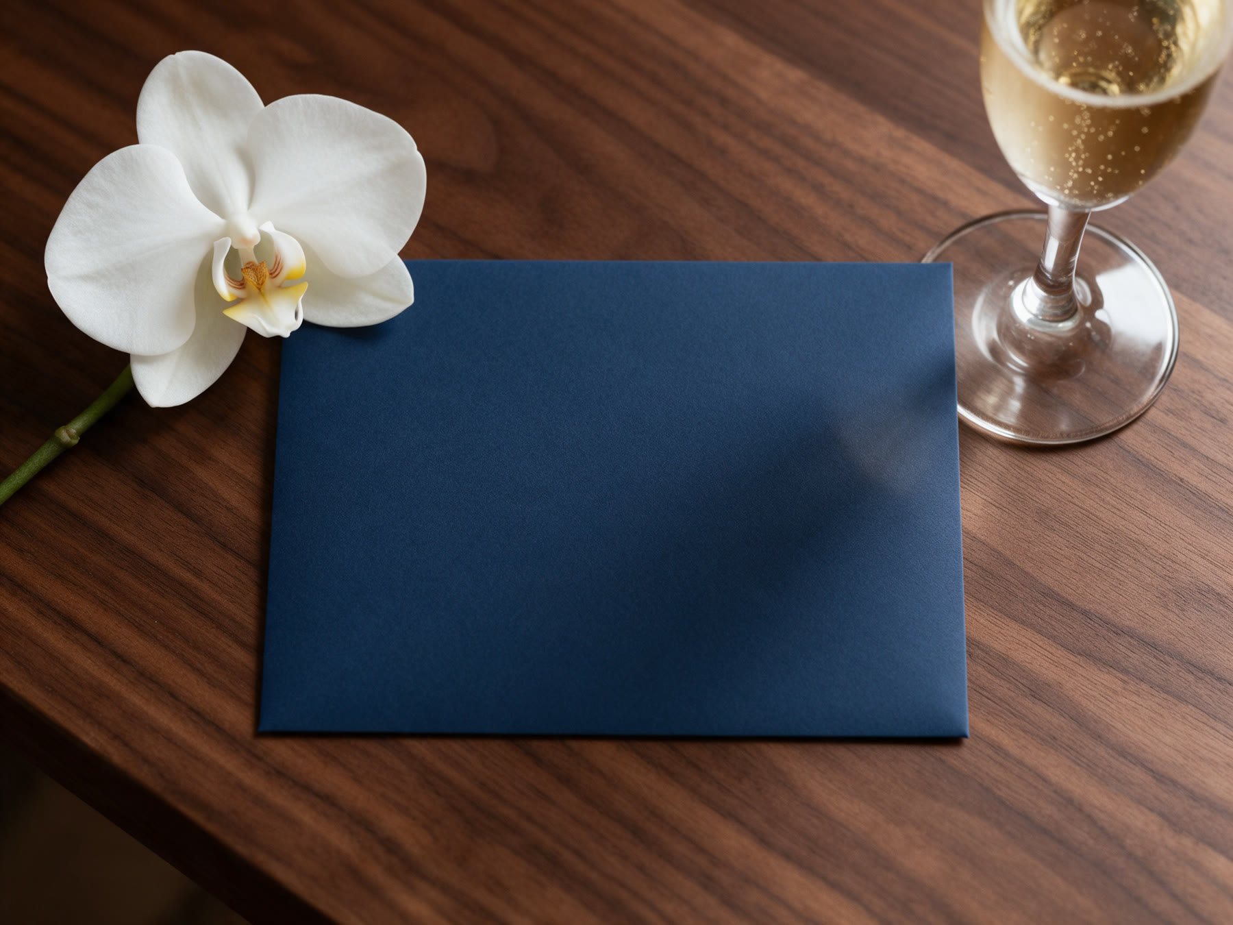 Navy invitation card with the House of AHC lockup