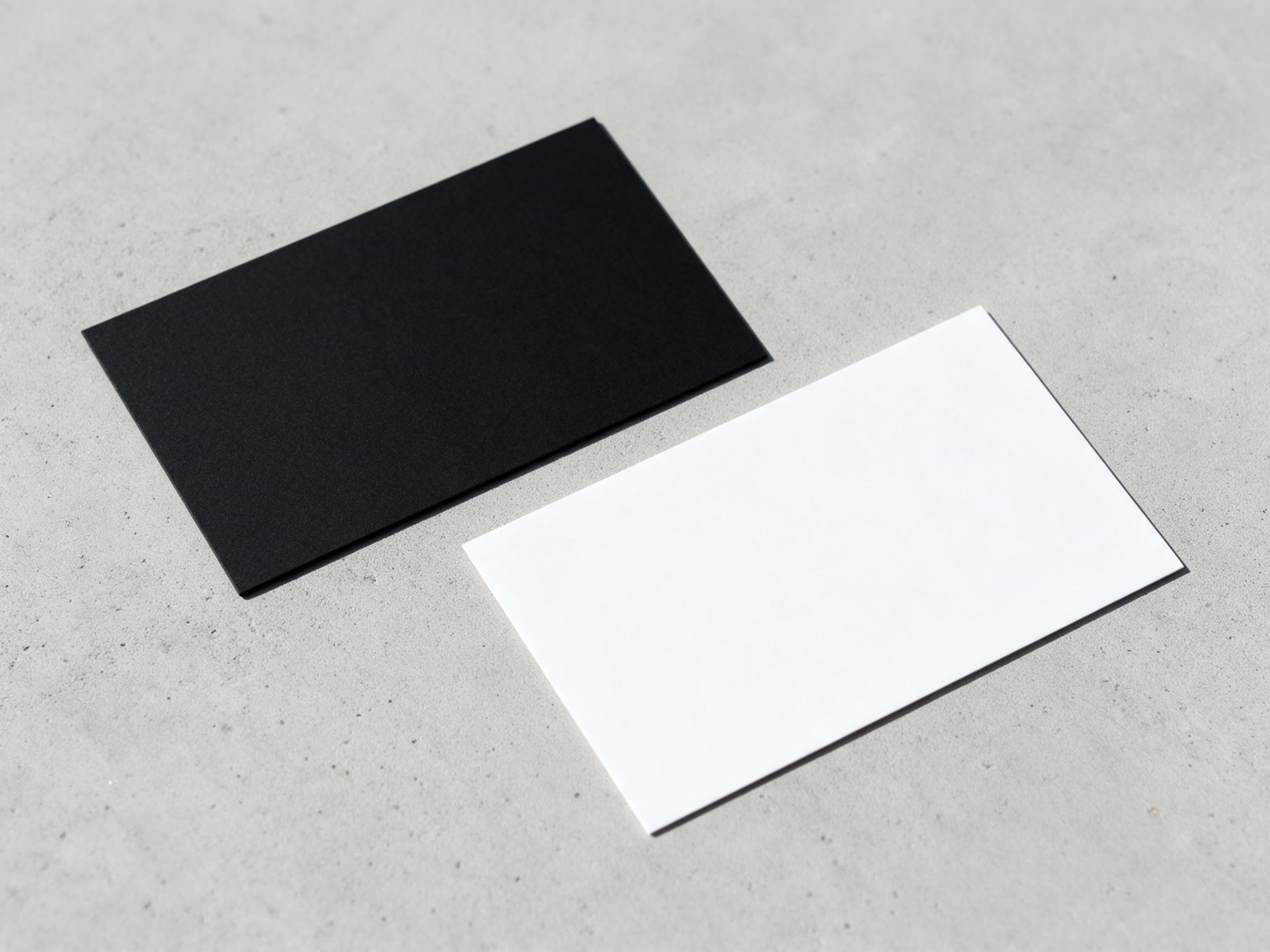 Business cards in black and white