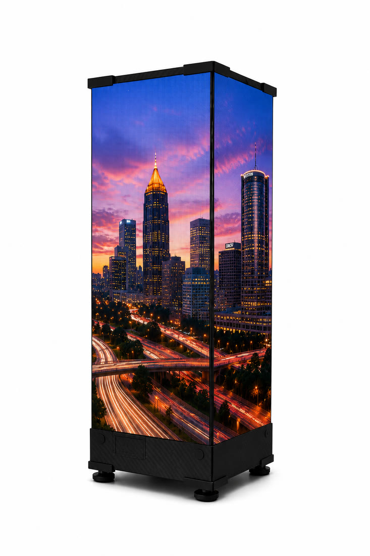 E-Cube four-sided LED display
